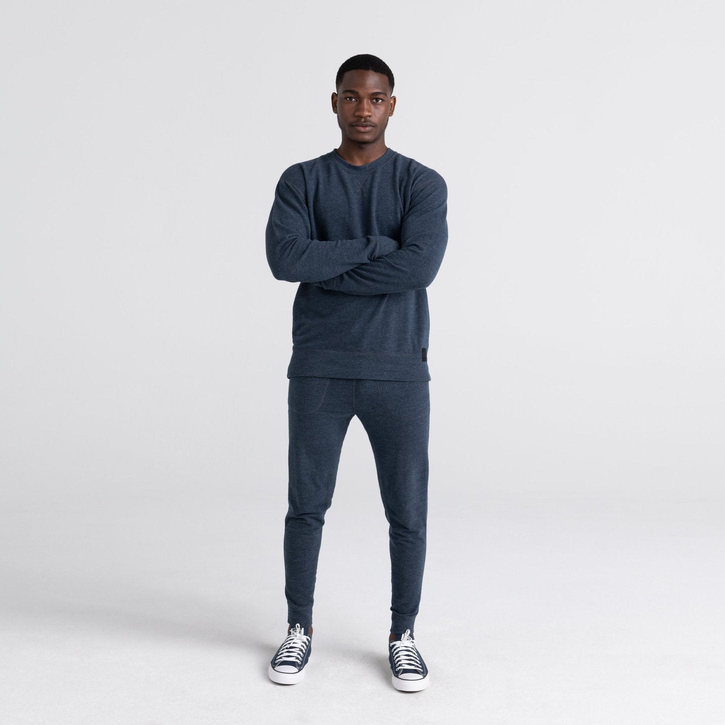 3SIX FIVE LS CREW - INK HEATHER